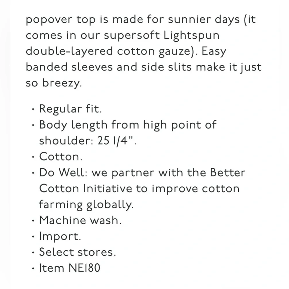MADEWELL LIGHTSPUN LAKELINE POPOVER TOP - Picture 8 of 8